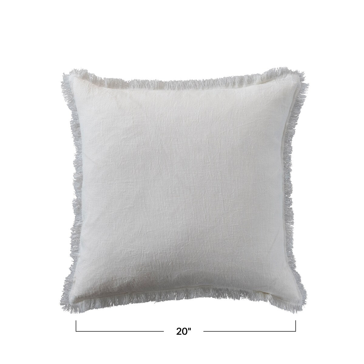 Stonewashed Linen Pillow with Fringe