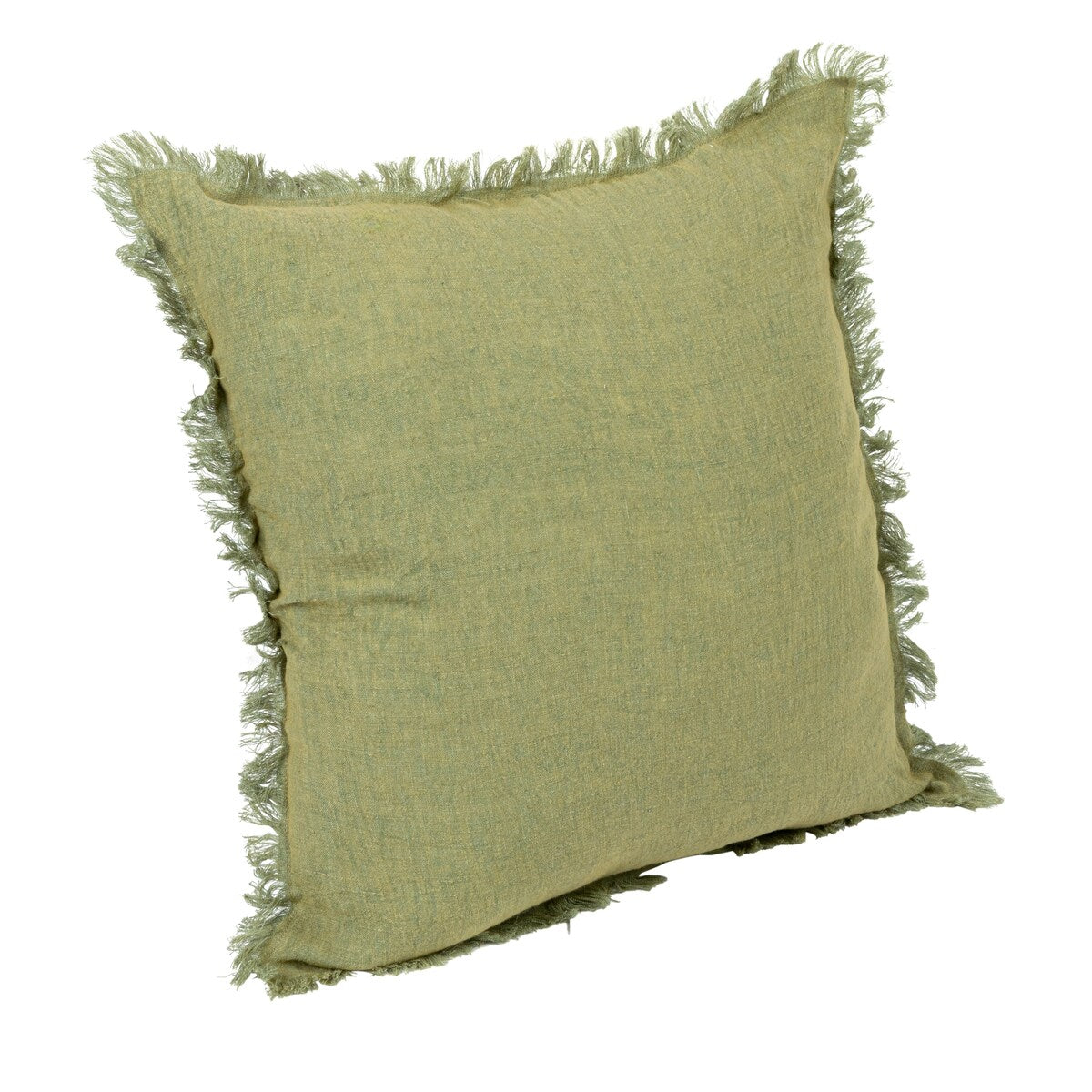Stonewashed Linen Pillow with Fringe