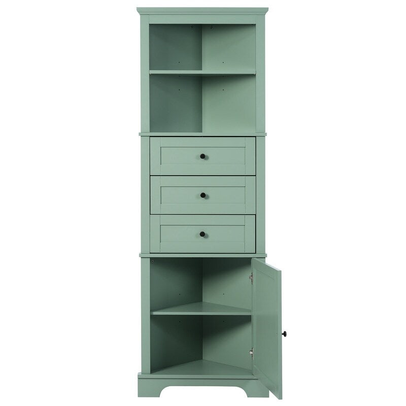 Storage Bathroom Cabinet Organizer with 3 Drawers & Adjustable Shelves