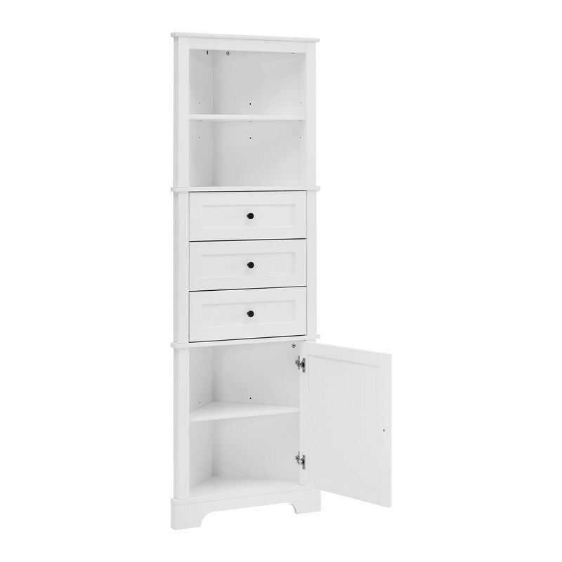 Storage Bathroom Cabinet Organizer with 3 Drawers & Adjustable Shelves