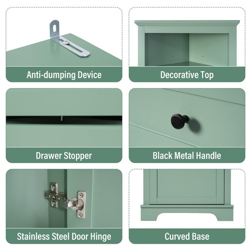 Storage Bathroom Cabinet Organizer with 3 Drawers & Adjustable Shelves