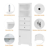 Storage Bathroom Cabinet Organizer with 3 Drawers & Adjustable Shelves