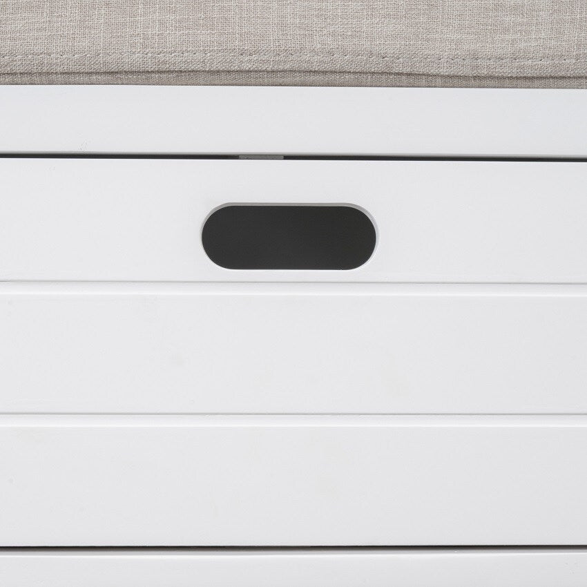 Storage Bench Entryway Bench with Removable Basket and 2 Drawers, with Removable Cushion for Living Room