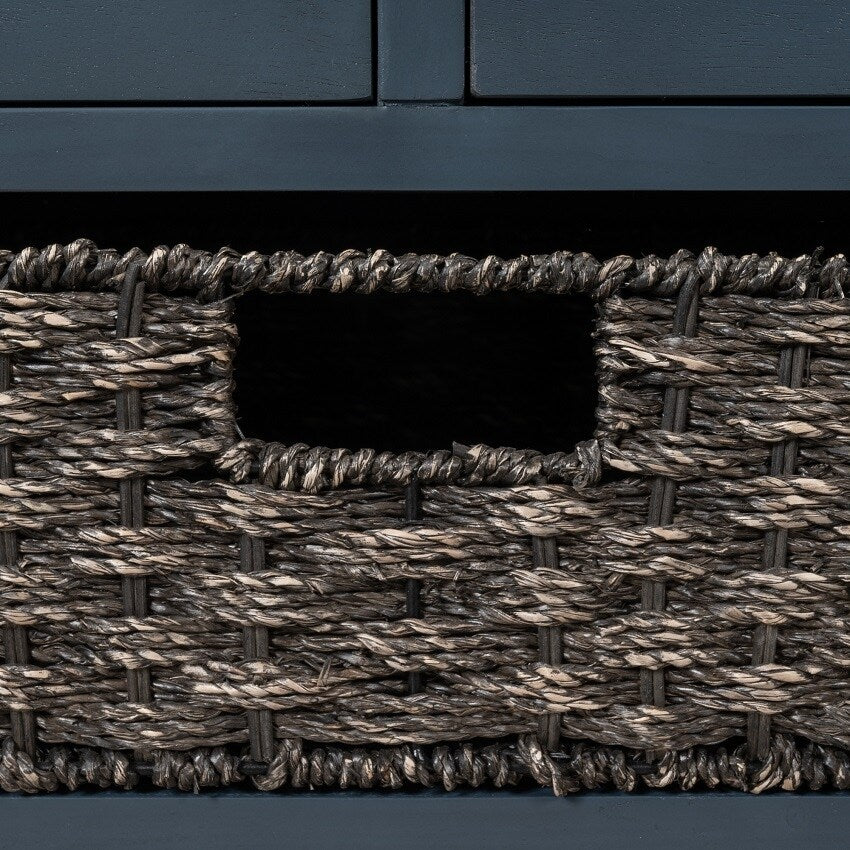 Storage Bench Entryway Bench with Removable Basket and 2 Drawers, with Removable Cushion for Living Room
