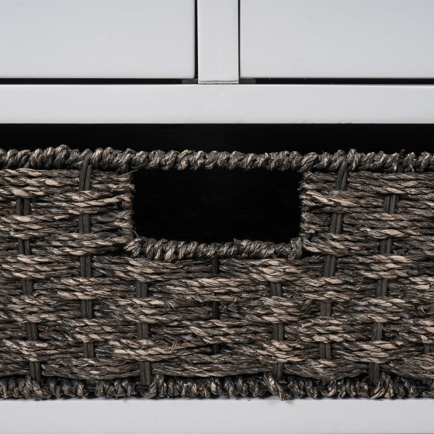 Storage Bench Entryway Bench with Removable Basket and 2 Drawers, with Removable Cushion for Living Room