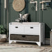 Storage Bench Entryway Bench with Removable Basket and 2 Drawers, with Removable Cushion for Living Room