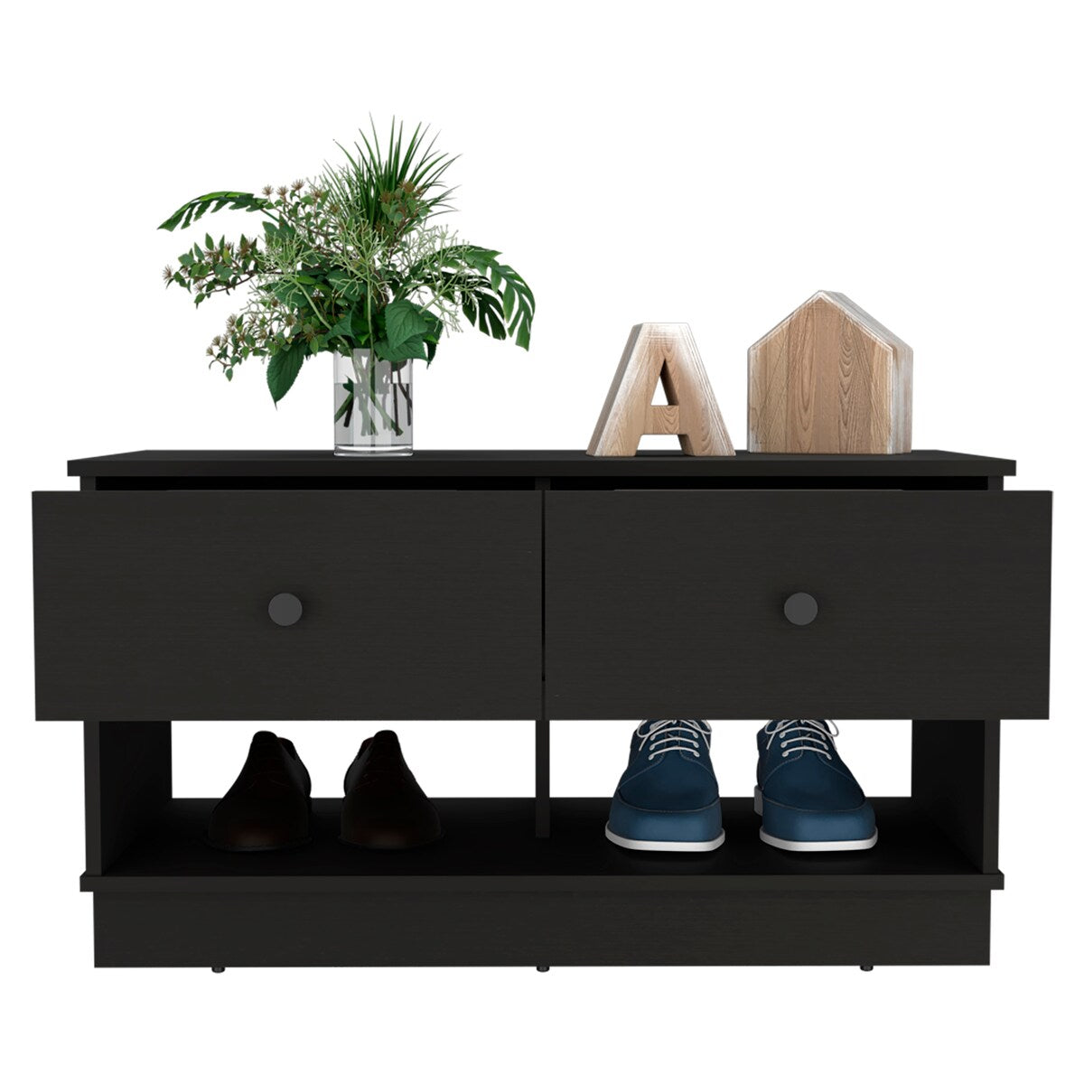 Storage Bench Lower Shelf And Two Drawers
