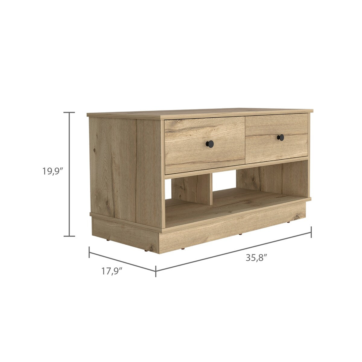 Storage Bench Lower Shelf And Two Drawers