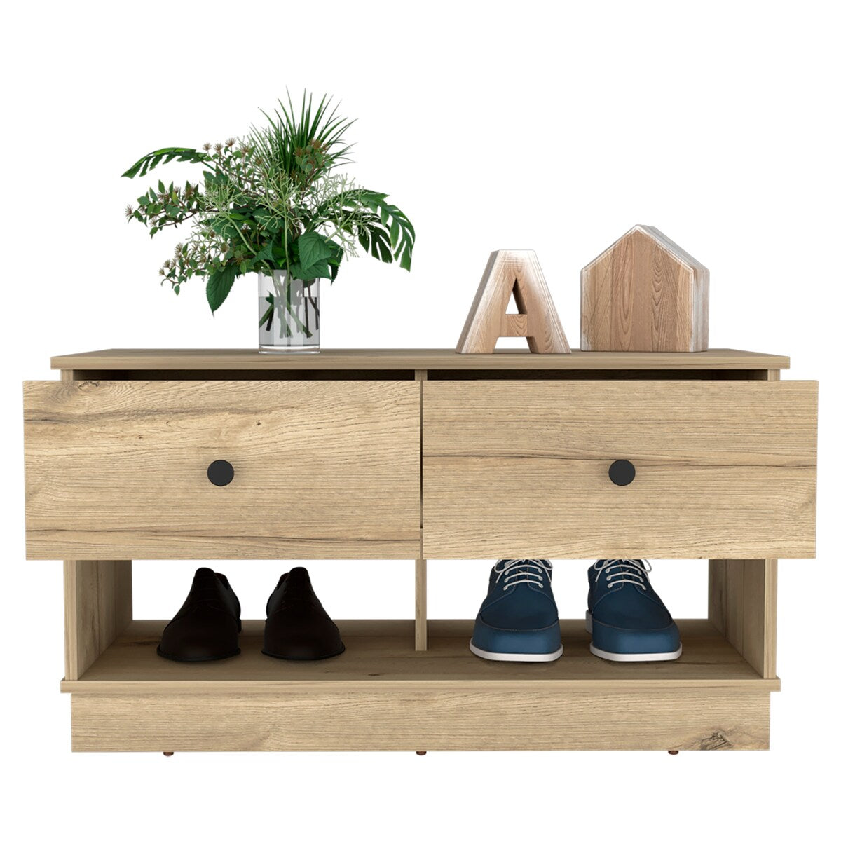 Storage Bench Lower Shelf And Two Drawers