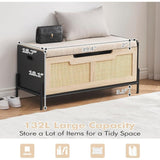 Storage Bench Rattan Storage Chest,for Entryway, Living Room，Bedroom