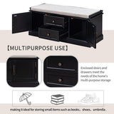 Storage Bench w/2 Drawers & 2 cabinets, Shoe Bench w/Removable Cushion