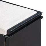 Storage Bench w/2 Drawers & 2 cabinets, Shoe Bench w/Removable Cushion