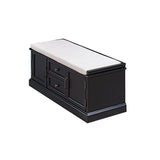Storage Bench w/2 Drawers & 2 cabinets, Shoe Bench w/Removable Cushion
