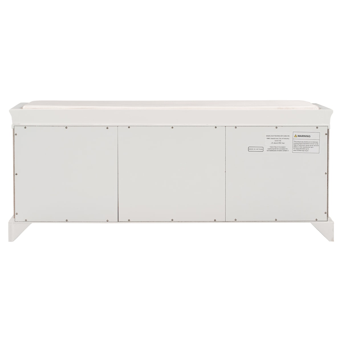 Storage Bench with 2 Drawers and 2 Cabinets, Shoe Bench with Removable Cushion
