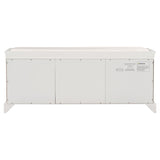 Storage Bench with 2 Drawers and 2 Cabinets, Shoe Bench with Removable Cushion