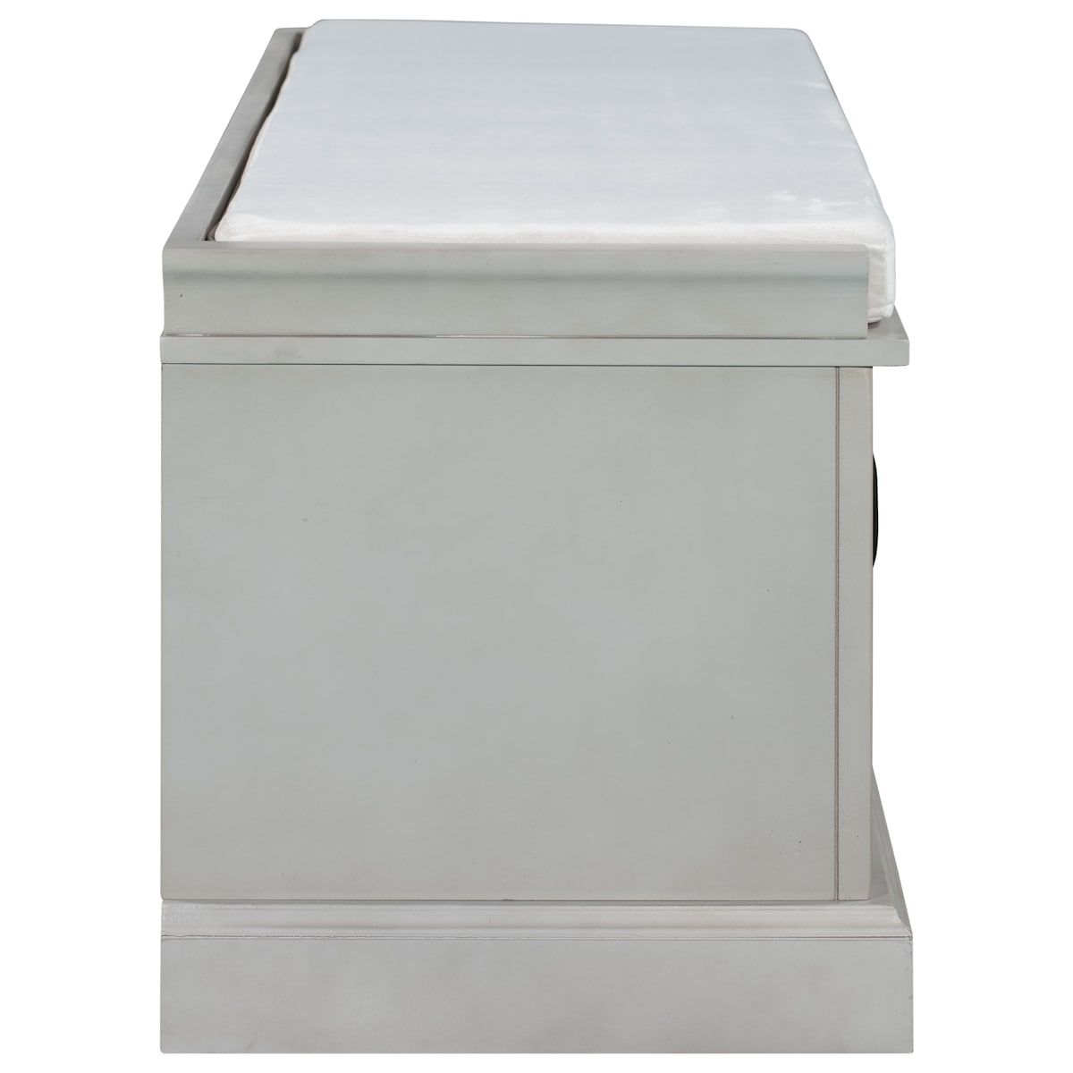 Storage Bench with 2 Drawers and 2 Cabinets, Shoe Bench with Removable Cushion