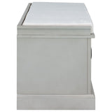 Storage Bench with 2 Drawers and 2 Cabinets, Shoe Bench with Removable Cushion