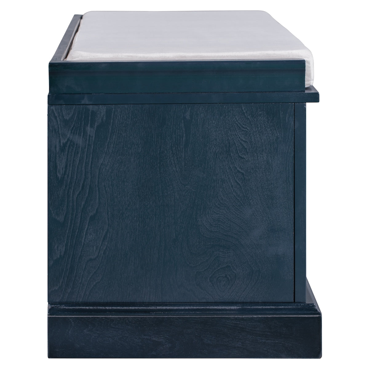 Storage Bench with 2 Drawers and 2 Cabinets, Shoe Bench with Removable Cushion