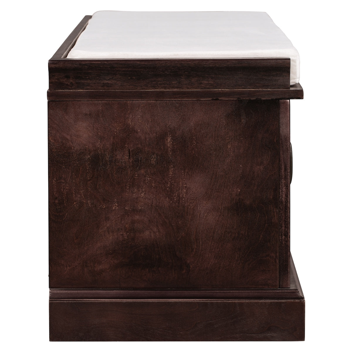 Storage Bench with 2 Drawers and 2 Cabinets, Shoe Bench with Removable Cushion
