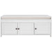 Storage Bench with 3 Shutter-shaped Doors, Removable Cushion and Hidden Storage Space - 43.5"L x 16"W x 18"H