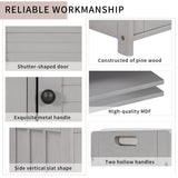 Storage Bench with 3 Shutter-shaped Doors, Shoe Bench with Removable Cushion and Hidden Storage Space
