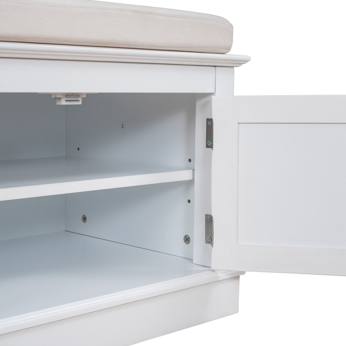 Storage Bench with 4 Doors and Adjustable Shelves