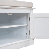 Storage Bench with 4 Doors and Adjustable Shelves