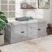 Storage Bench with 4 Doors and Adjustable Shelves, Shoe Bench with Removable Cushion