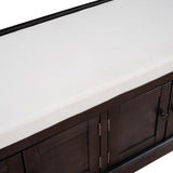 Storage Bench with 4 Doors and Adjustable Shelves, Shoe Bench with Removable Cushion