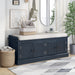 Storage Bench with 4 Doors and Adjustable Shelves, Shoe Bench with Removable Cushion