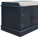 Storage Bench with 4 Doors and Adjustable Shelves, Shoe Bench with Removable Cushion