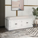 Storage Bench with 4 Doors and Adjustable Shelves, Shoe Bench with Removable Cushion