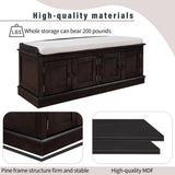 Storage Bench with 4 Doors and Adjustable Shelves