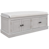 Storage Bench with 4 Doors and Adjustable Shelves