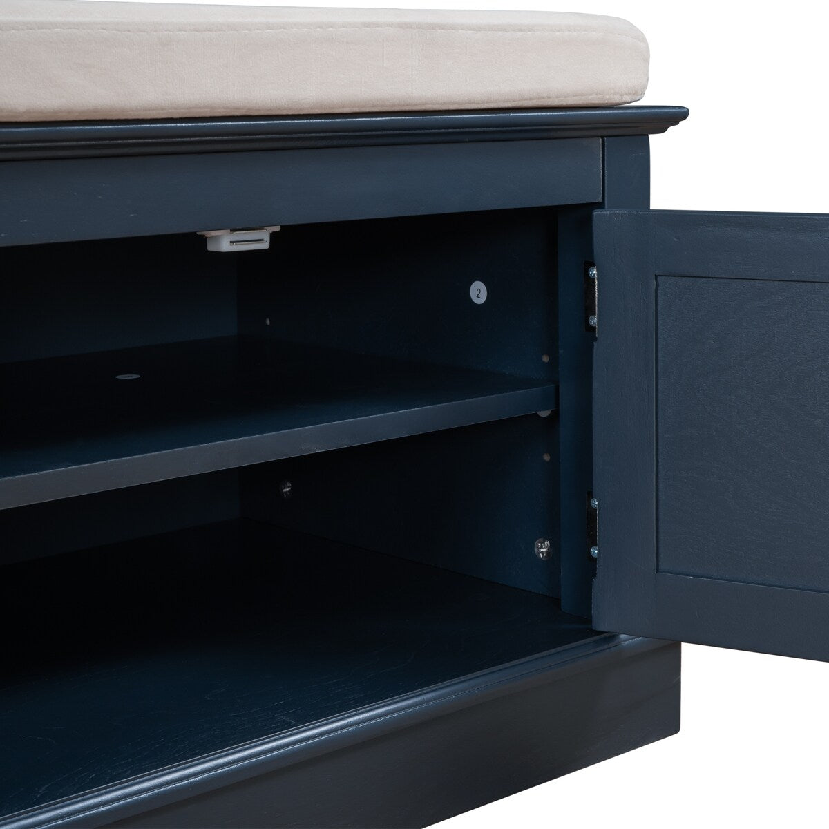 Storage Bench with 4 Doors and Adjustable Shelves