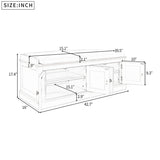 Storage Bench with 4 Doors and Adjustable Shelves