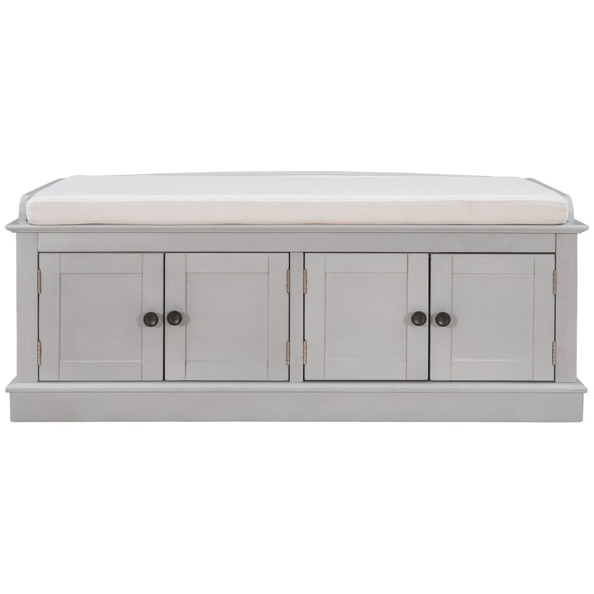 Storage Bench with 4 Doors and Adjustable Shelves