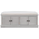 Storage Bench with 4 Doors and Adjustable Shelves