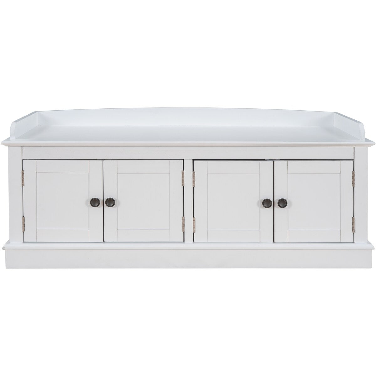 Storage Bench with 4 Doors and Adjustable Shelves