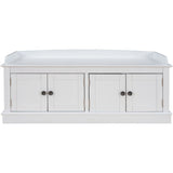 Storage Bench with 4 Doors and Adjustable Shelves
