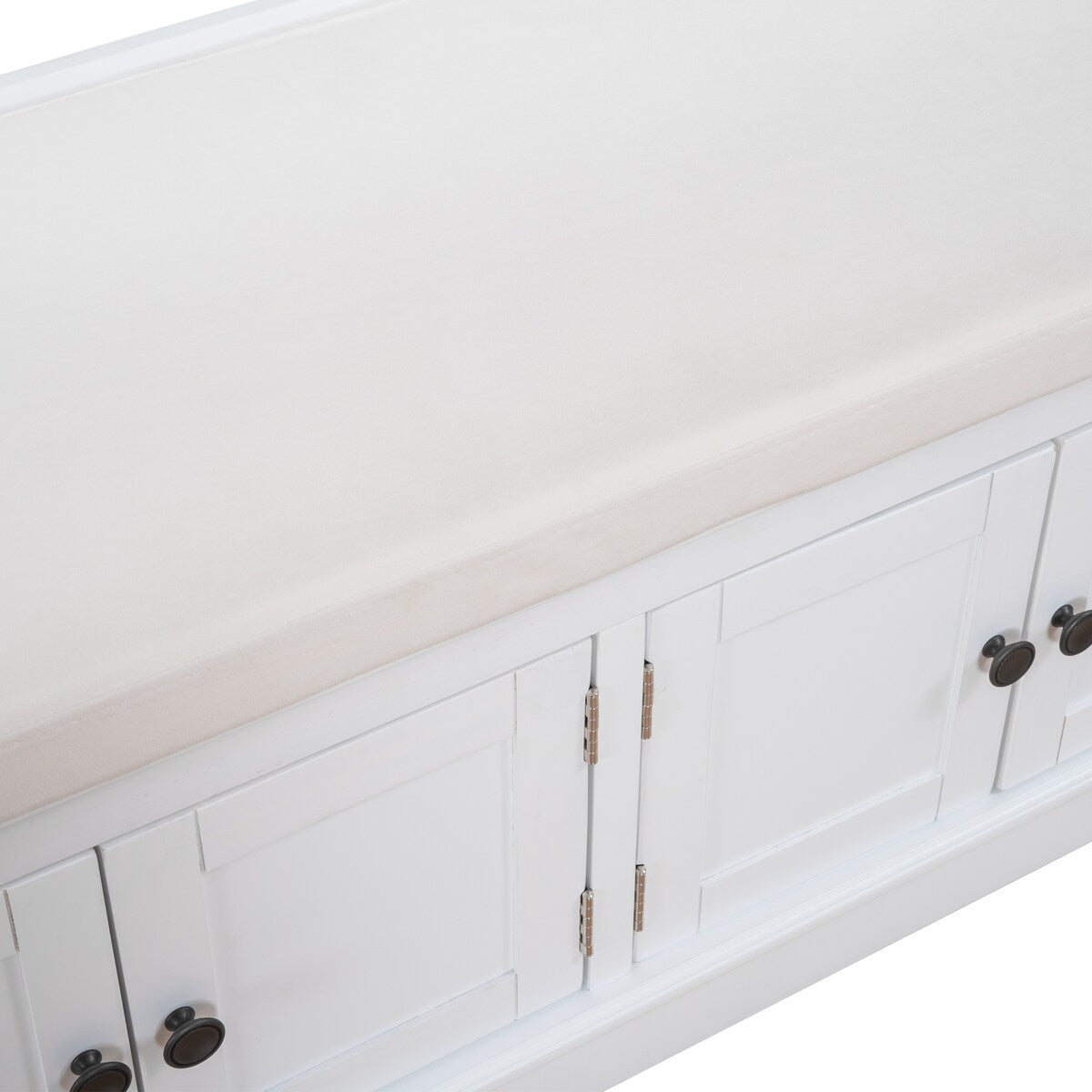 Storage Bench with 4 Doors and Adjustable Shelves