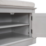 Storage Bench with 4 Doors and Adjustable Shelves