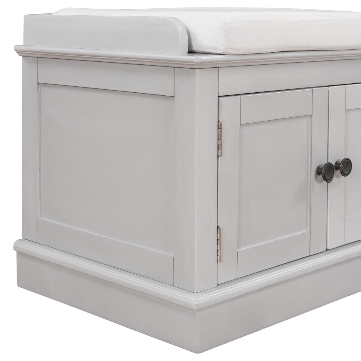 Storage Bench with 4 Doors and Adjustable Shelves