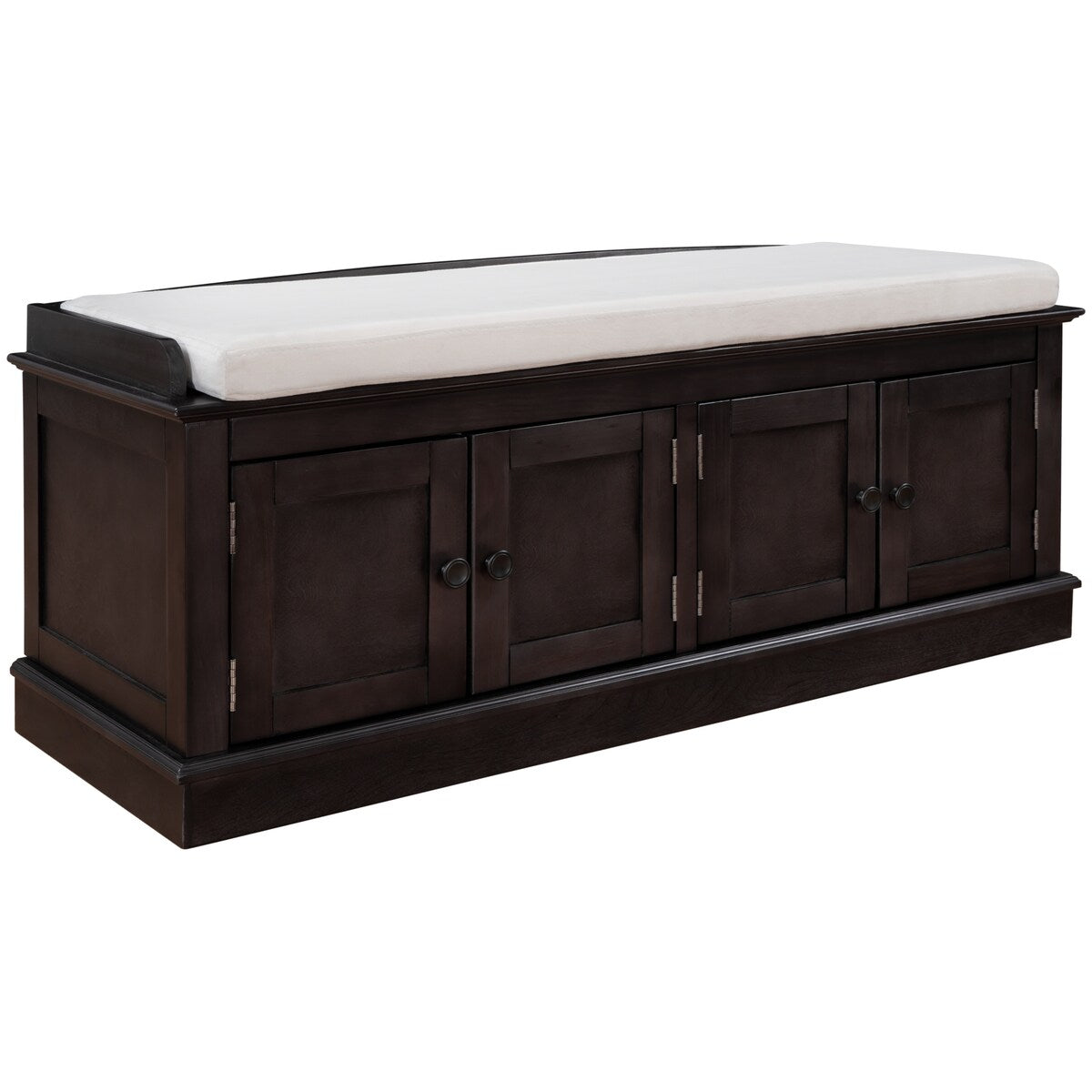 Storage Bench with 4 Doors and Adjustable Shelves