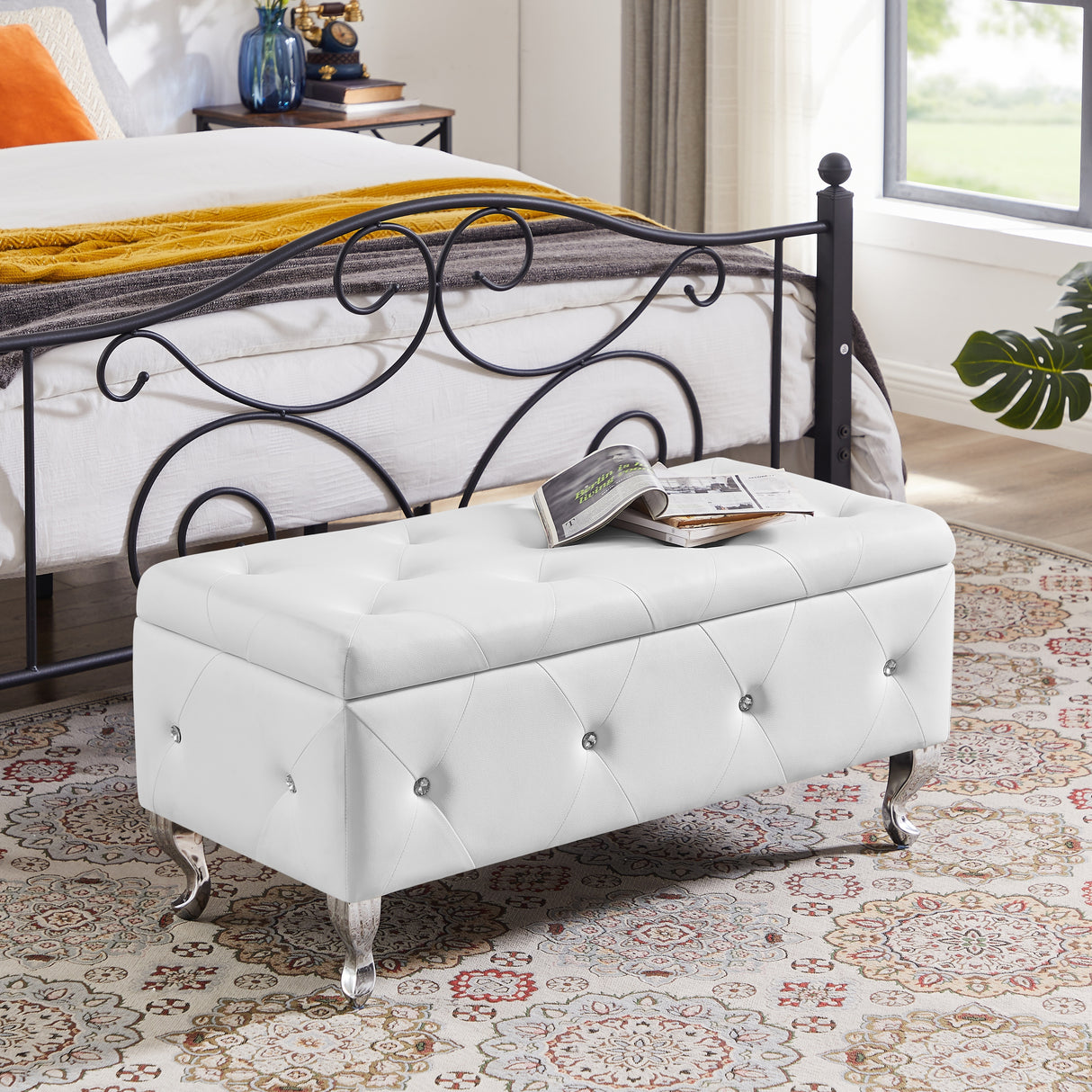 Storage Bench with Padded Seat