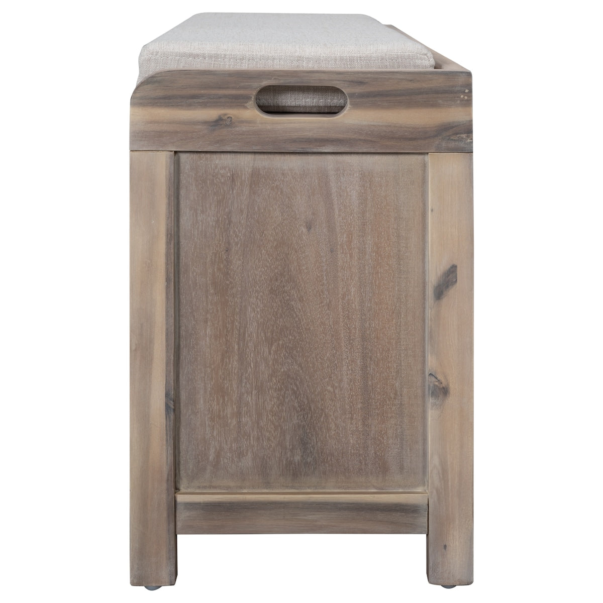 Storage Bench with Removable Basket and 2 Drawers, Fully Assembled Shoe Bench with Removable Cushion