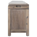 Storage Bench with Removable Basket and 2 Drawers, Fully Assembled Shoe Bench with Removable Cushion