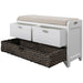 Storage Bench with Removable Basket and 2 Drawers, Fully Assembled Shoe Bench with Removable Cushion - 32" L x 11.8" W x 20" H