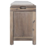 Storage Bench with Removable Basket and 2 Drawers, Fully Assembled Shoe Bench with Removable Cushion - 32" L x 11.8" W x 20" H