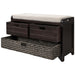 Storage Bench with Removable Basket and 2 Drawers, Fully Assembled Shoe Bench with Removable Cushion - 32" L x 11.8" W x 20" H